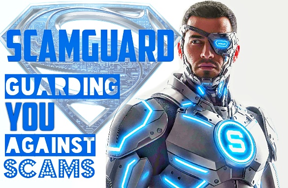ScamGuard Superhero Guarding a user
